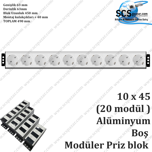 10X45 PRIZ BLOK ( 20 MODÜL )