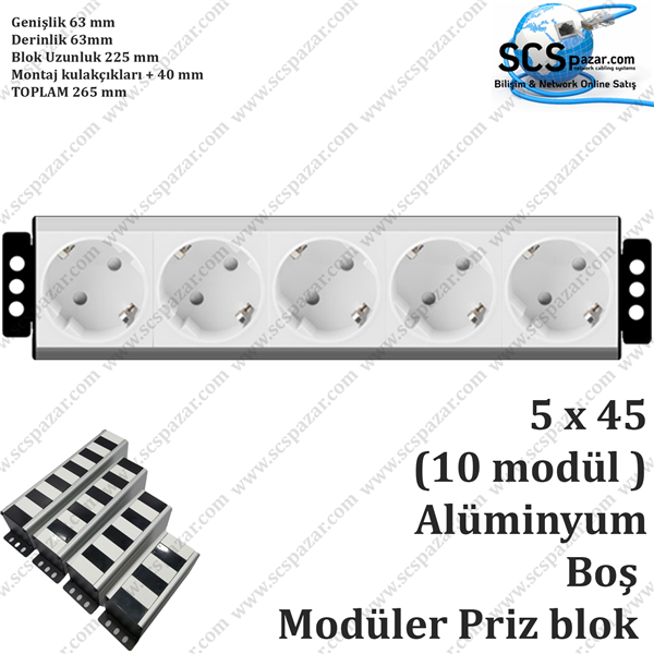 5X45 PRIZ BLOK ( 10 MODÜL )