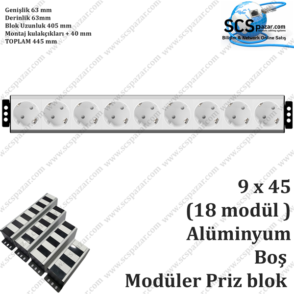 9X45 PRIZ BLOK ( 18 MODÜL )